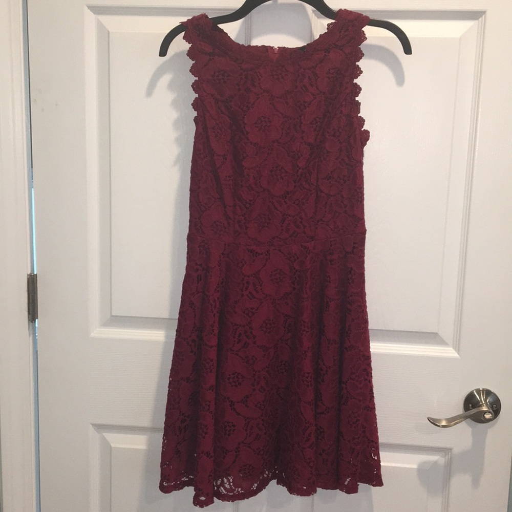 Red lace dress